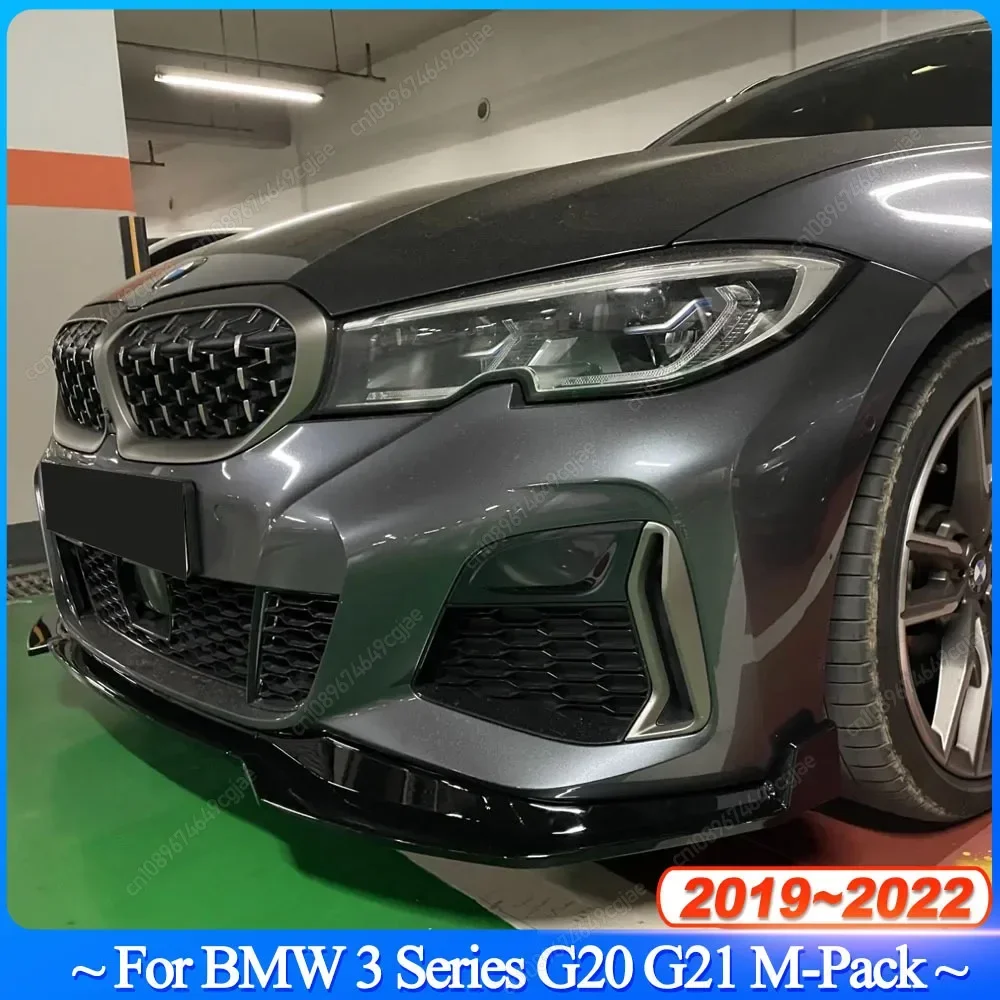 For BMW 3 Series G20 G21 2019-2022 M-Sport Car Front Bumper Splitter Lip Spoiler Diffuser Guard Body Kit Cover Bodykits Tuning