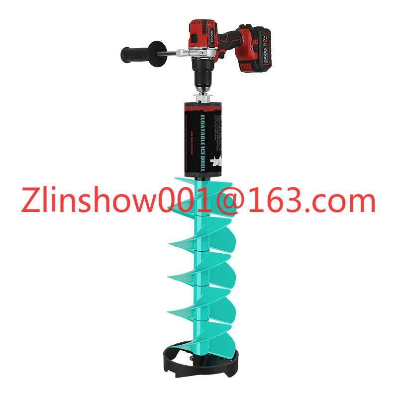 New Winter Ice Drill Double Helix Ice Auger 50/75cm Stainless Steel Blade Ice Fishing Accessory