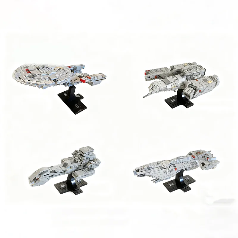 921 pçs moc navio de ficção científica reconstruir 4 pacote 2 ícones modelo blocos de construção arquitetura brinquedo idéia presente natal educação tijolo