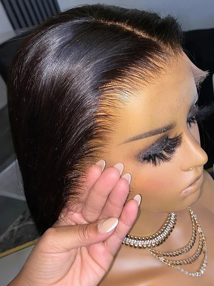 13x6 العظام مستقيم 100% شعر الإنسان الدانتيل الجبهة الباروكات البرازيلي غلويليس 30 36 بوصة مستقيم 13x4 HD الدانتيل الشفاف شعر مستعار أمامي