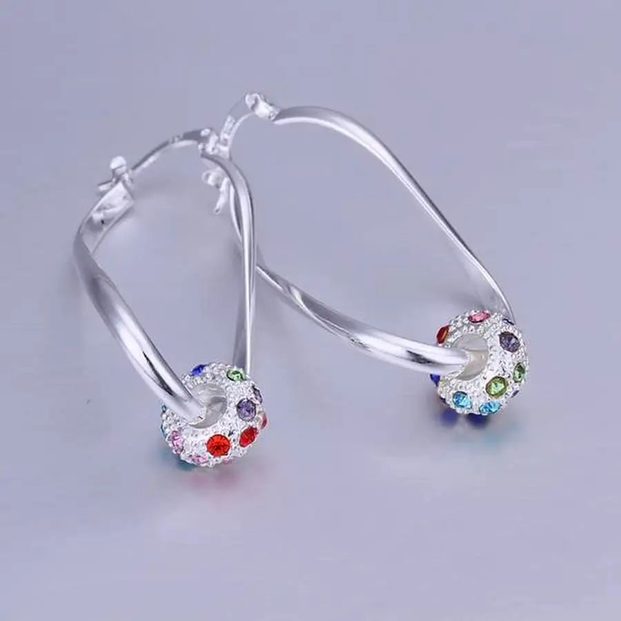 925 Sterling Silver Earring elegant engagement colorful noble beautiful fashion Jewelry free shipping factory price cute gift