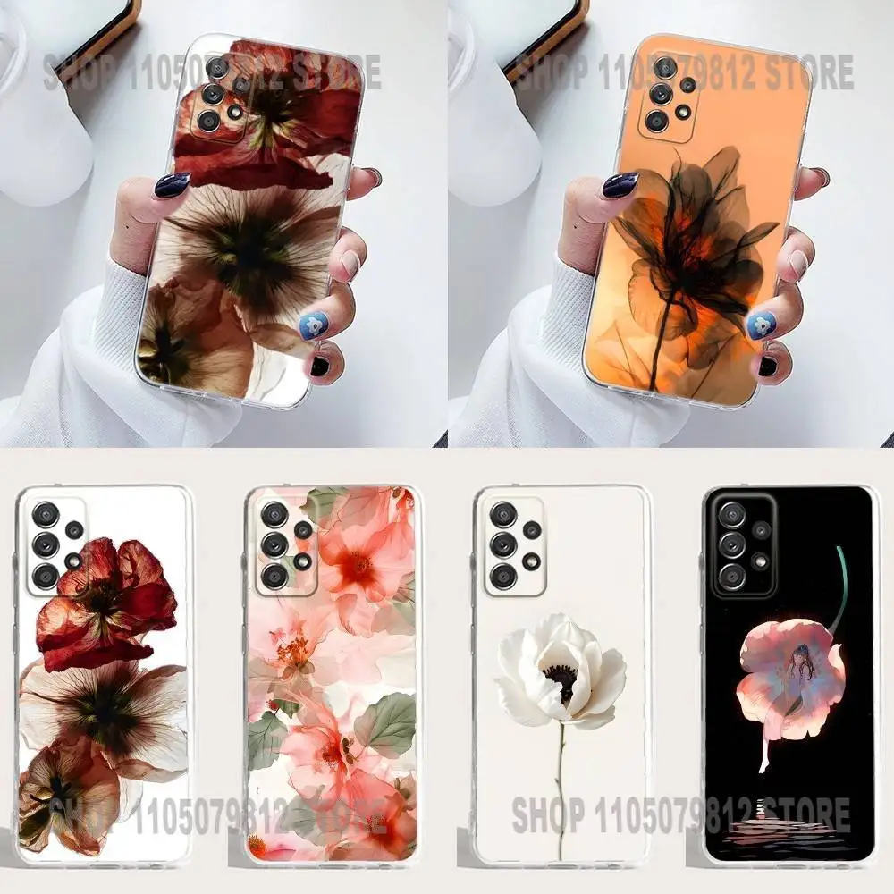 

Anemoni flowers Phone Case Silicone For Samsung S30,23,21,22,20 FE lite,S10,9,PIus Note20ultra Soft Transparent