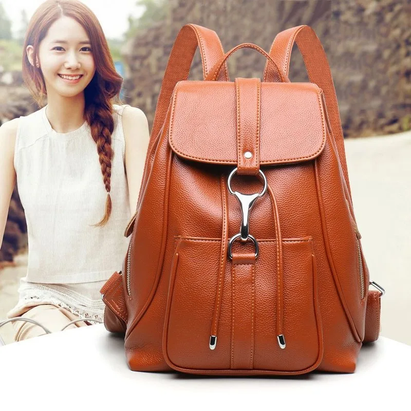 Fashion Texture Drawnstring Backpack Women's New Large-capacity Travel Schoolbag Backpack High Quality and High Appearance Level