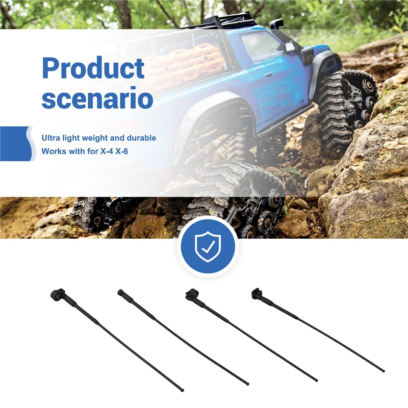 

FRIHA-4PCS Nylon Simulation Antenna For 1/10 1/8 Rc Crawler Car Trx4 Trx6 Axial Scx10 Yikong Yikomo Nylon Antenna