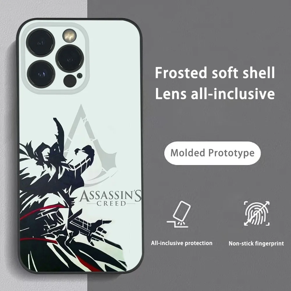 A-Assassins Game C-Creed-d Phone Case For iPhone 15 14 13 12 11 Pro Xs Max Mini XR X 7 8 Plus Black Frosted Soft Shell Funda