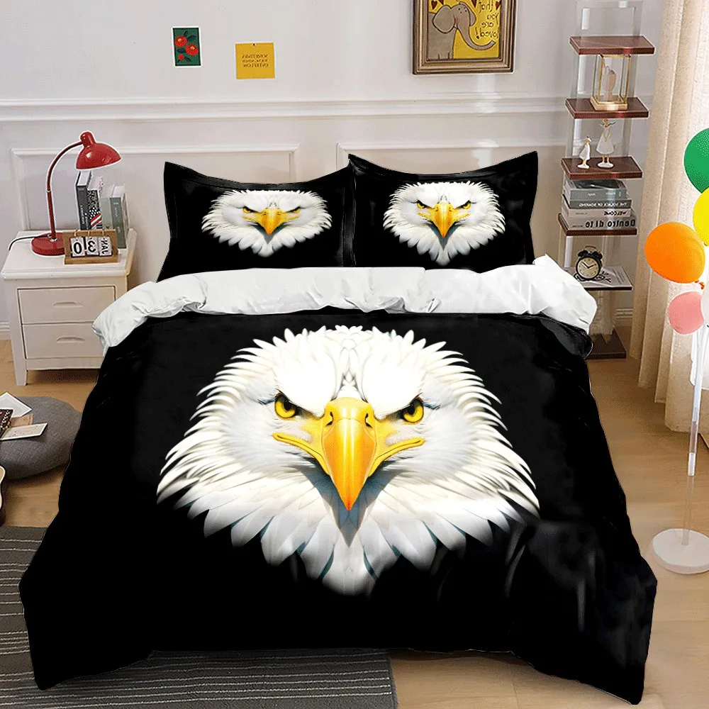 Eagle-Themed Three-Piece Decor Set Exquisite three-piece bedding set gift for kids and adults