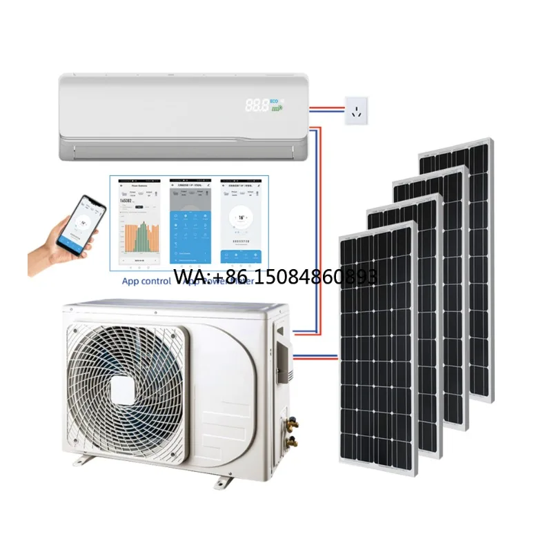 DC On/off Grid Hybrid Solar Air Conditioner, Solar Powered for Energy Saving