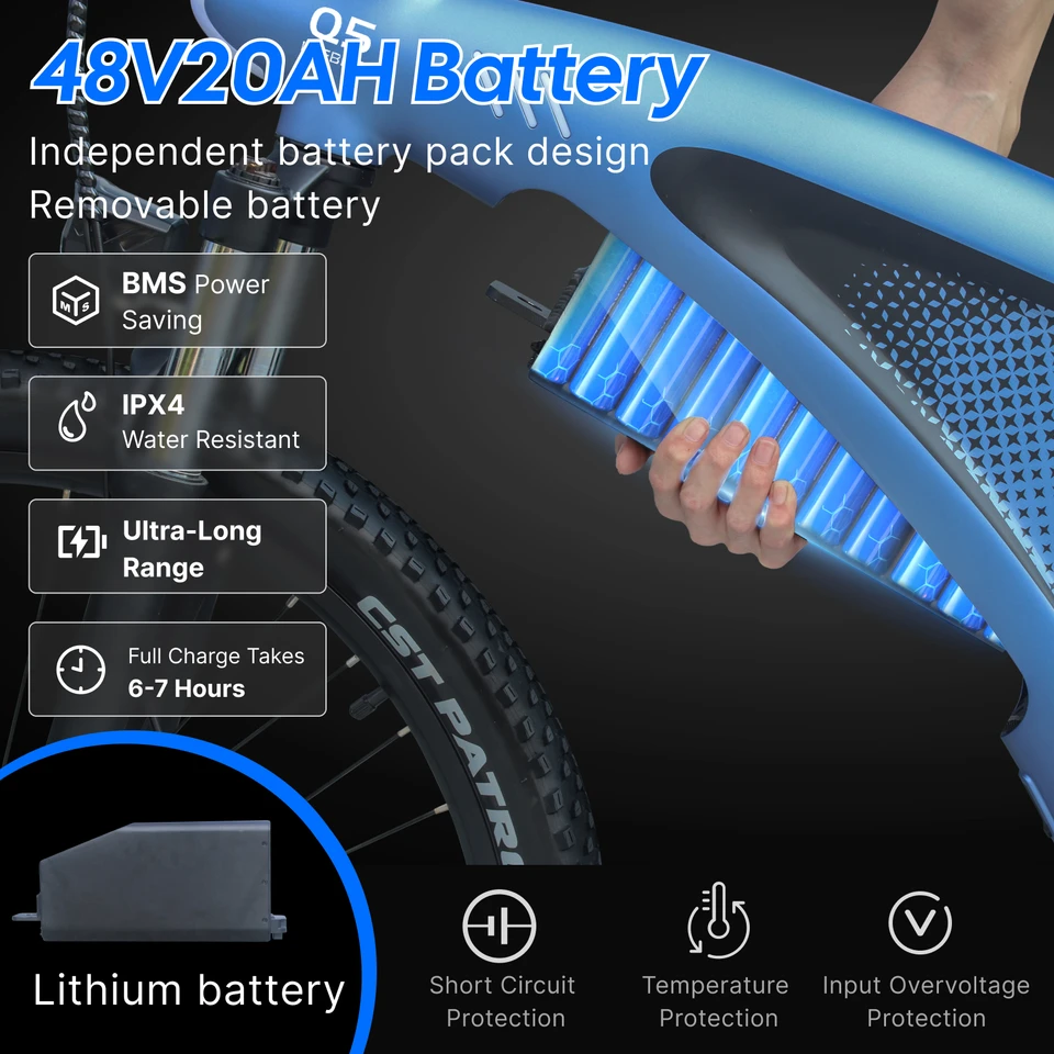 HX Q5 Ebike 2000W Torque Sensor Adults Electric Bike 85Nm 57KM/H Electric Bicycle 27.5“ Removable Battery Electric Mountain Bike image 10