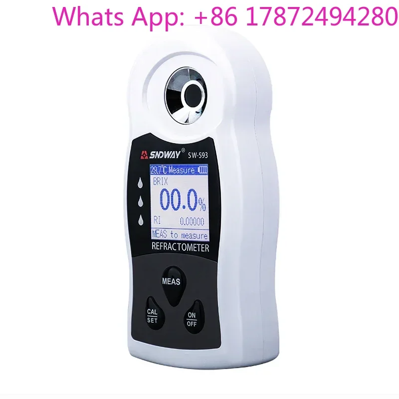 SW-593 2‑in‑1 Digital Refractometer: Sugar Brix Meter & Refractive Index Tester (New Model)