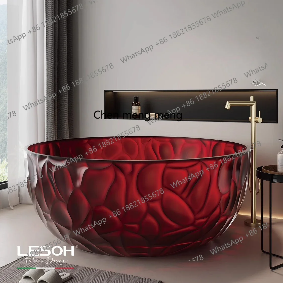 YL Resin round bathtub independent double couple large space family bed and breakfast hotel