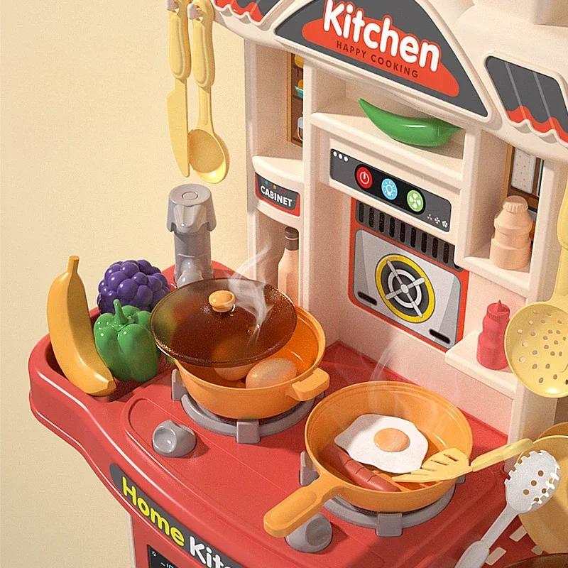 Jouet de cuisine réaliste pour enfants, ensemble de jeu de chef, accessoires de cuisine, lumières et sons, pour tout-petits filles et garçons âgés de 3 ans et plus