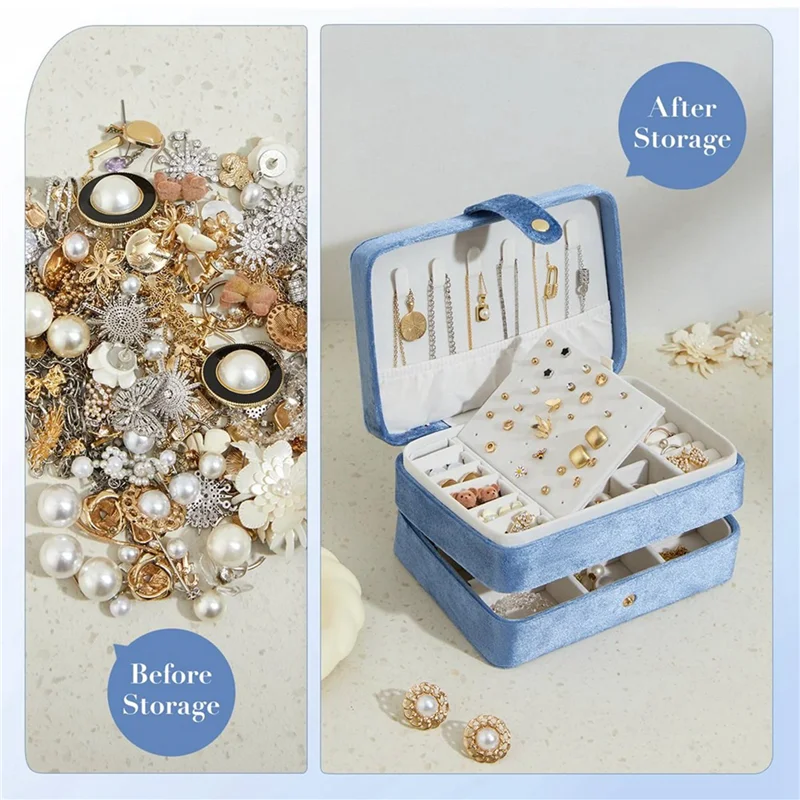 ABFY-Women Velvet Jewelry Box Multi-Layer Jewelry Storage Box Can Accommodate Rings, Pendants, Earrings