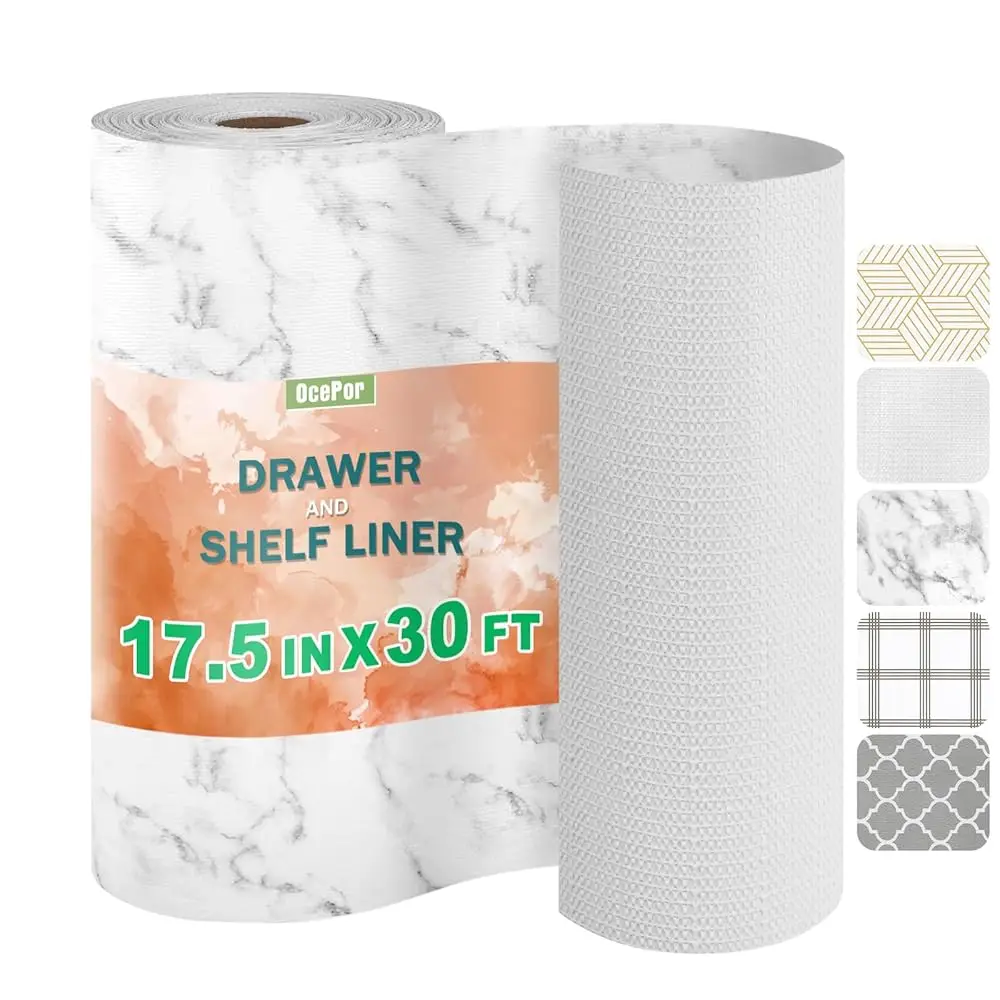 

Non-Adhesive Drawer And Shelf Liner 17.5In X 30Ft，Non Slip Cabinet And Cupboard Liner, Kitchen Cabinet Liners For Shelves,