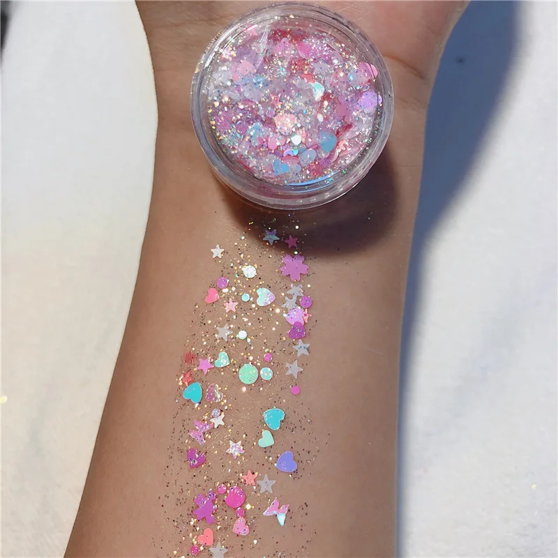 Hot Sale Nail Art Diamond Eyeshadow Sequins Glitter Gel Shimmer Mermaid Sequins Powder For Face Eye Body Makeup Party Cosmetics