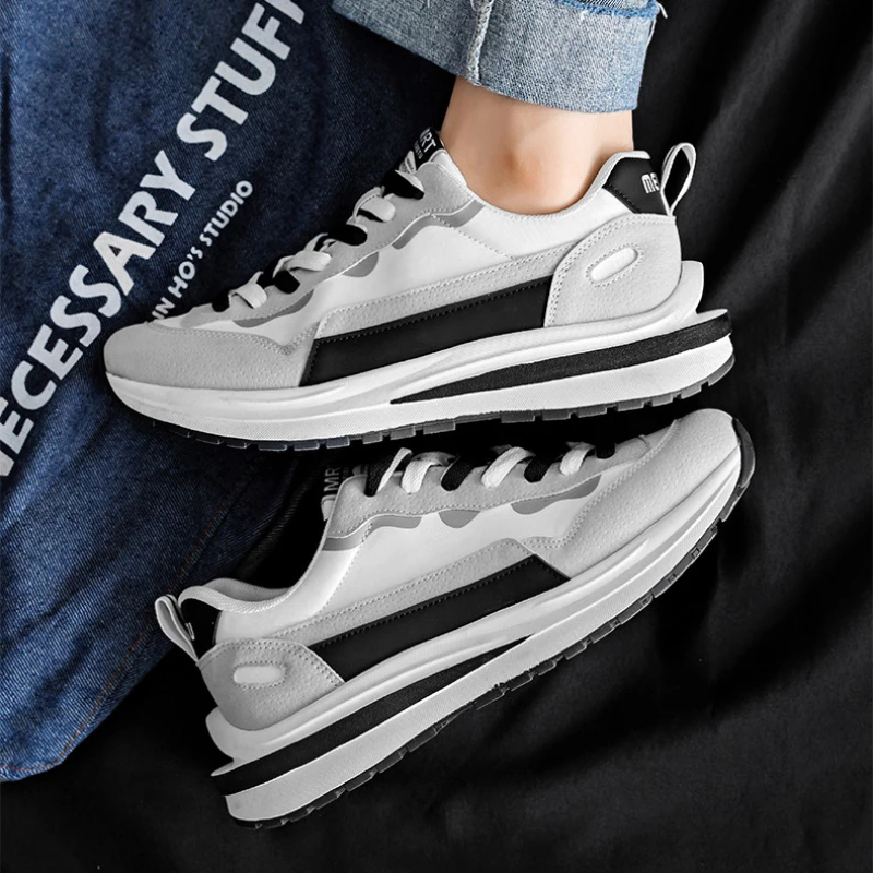 Moda sezonowa męska gruba podeszwa buty dla taty styl Hong Kong Instagram modne uniwersalne małe i codzienne buty do wafli