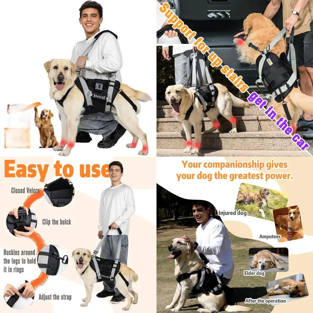 

X-Large Dog Sling Harness with Handle for Large Dogs: Full Body Support for Stairs, Joint Injuries, and Arthritis