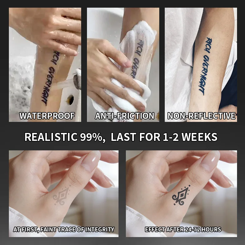 Tattoo Sticker Temporary Tattoo Waterproof Long Lasting Cute Small Fresh Pattern for Men Women Finger Wrist Neck Ear