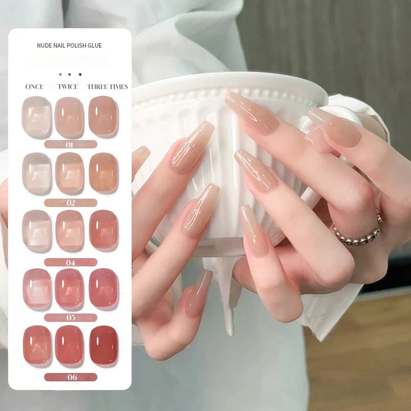 

1-6PCS Pure Desire Nude Gel Nail Polish 2025 Four Seasons Internet Celebrity Popular Ice Transparent Jade Jelly Nail Supplies