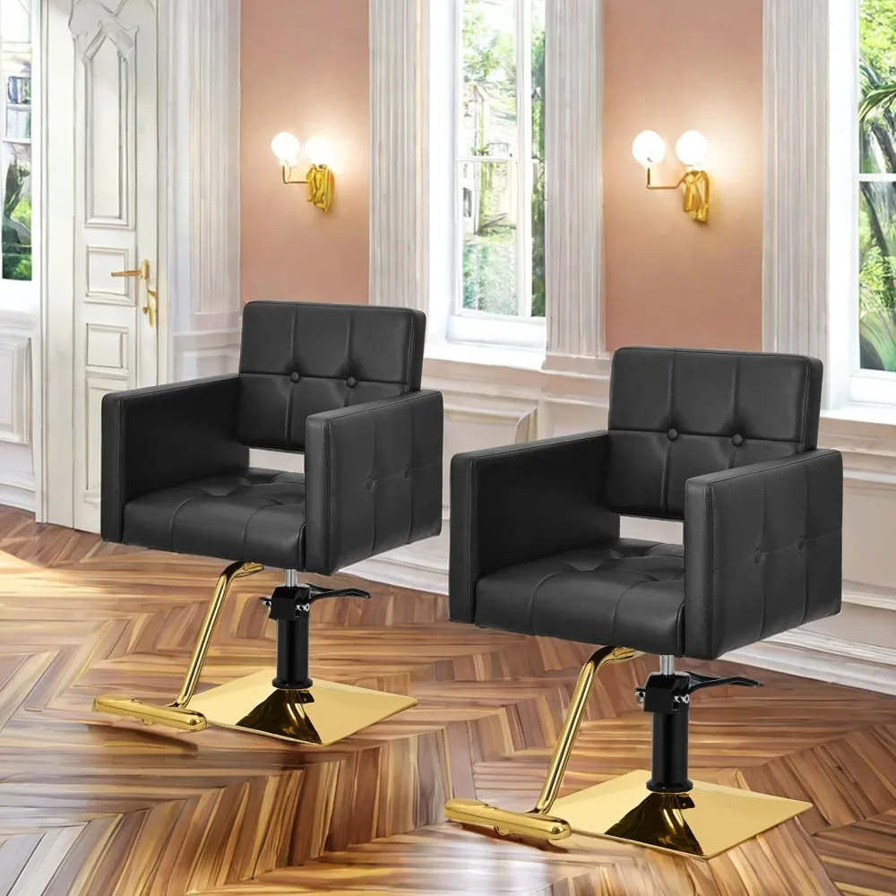 

Black Hair Salon Chair for Hair Stylist Wide Seat, Hydraulic Barber Chair for Home, Beauty Salon Styling Stylist Chair