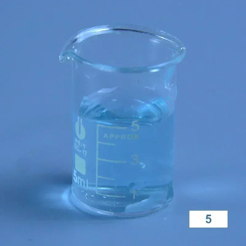 5Pcs 5ml Low Form Borosilicate Glass Beaker, Thickened With Spout For Chemistry Lab