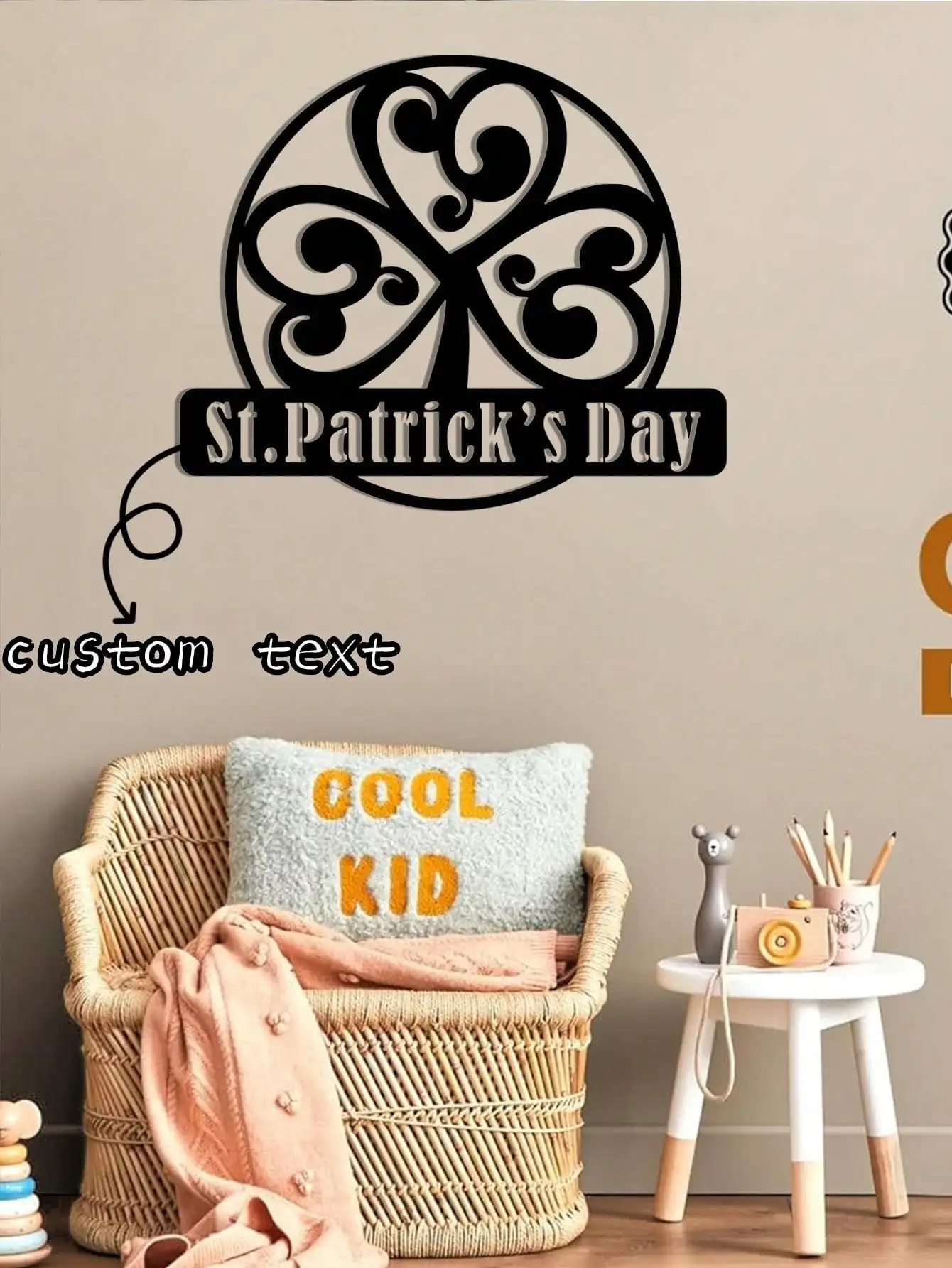 

St Patrick's Day Wall Decor Metal Shamrock Sign for Home Bar Outdoor Garden