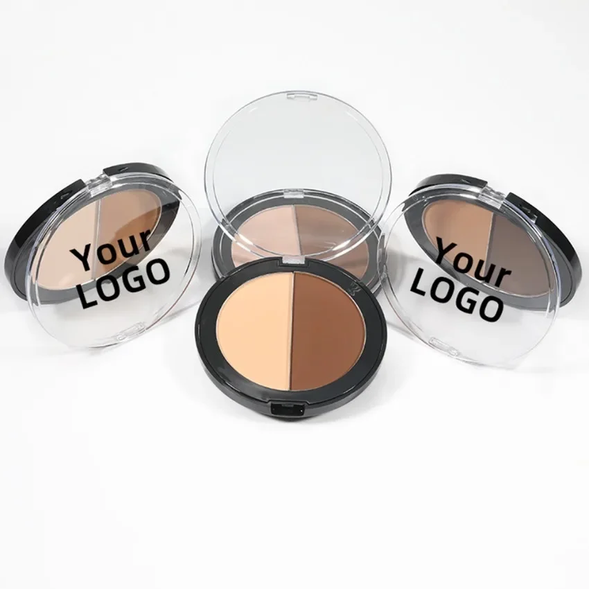 2-Farben-Concealer gepressten Puder benutzer definierte Logo langlebige wasserdichte schweiß feste Kontur Abdeckung Private Label Make-up Großhandel