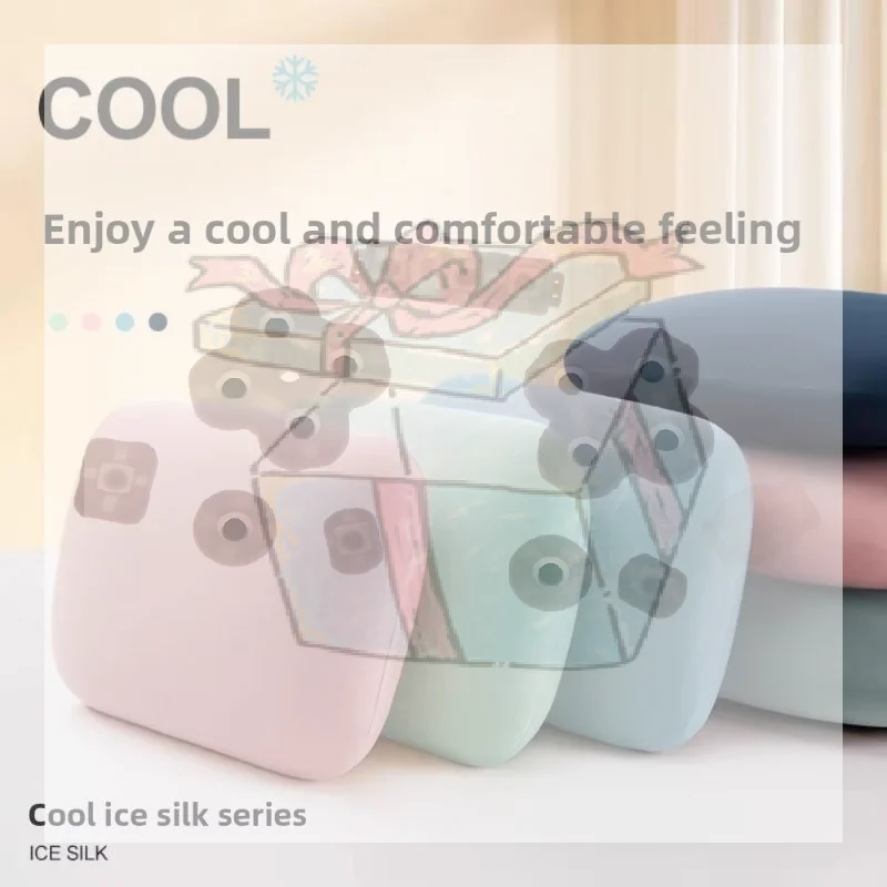 【cc】travesseiro-de-seda-gelada-com-superficie-de-toque-fresco-e-suporte-macio-para-o-pescoco-ideal-para-dormir-em-casa-sonecas-no-escritorio-e-viagens-curtas