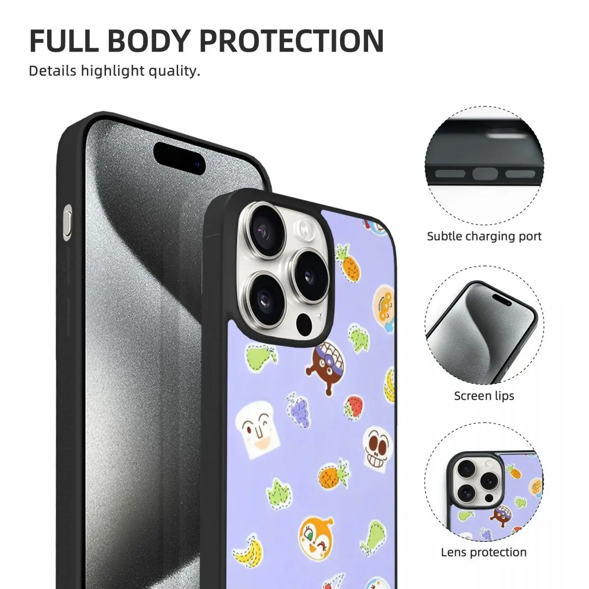 Новинка Anpanmand, чехол с рисунком аниме для iPhone 15 Pro Max, мягкий чехол из ТПУ Baikinman Melon Girl, защитный чехол для объектива камеры