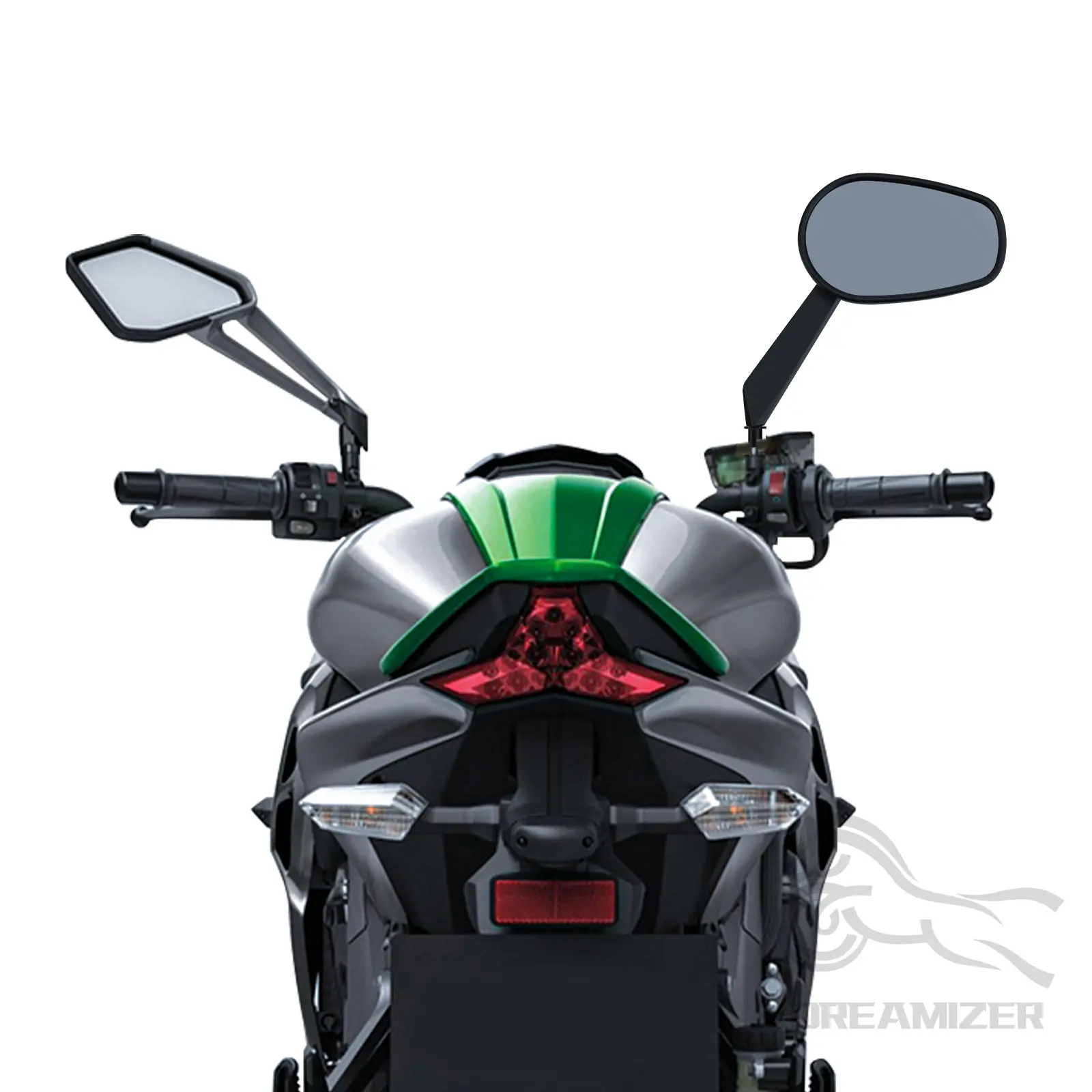 مرايا جانبية للرؤية الخلفية للدراجة النارية باللون الأسود مع إشارات الانعطاف LED لملحقات Harley Davidson Touring Softail Dyna Road King #2