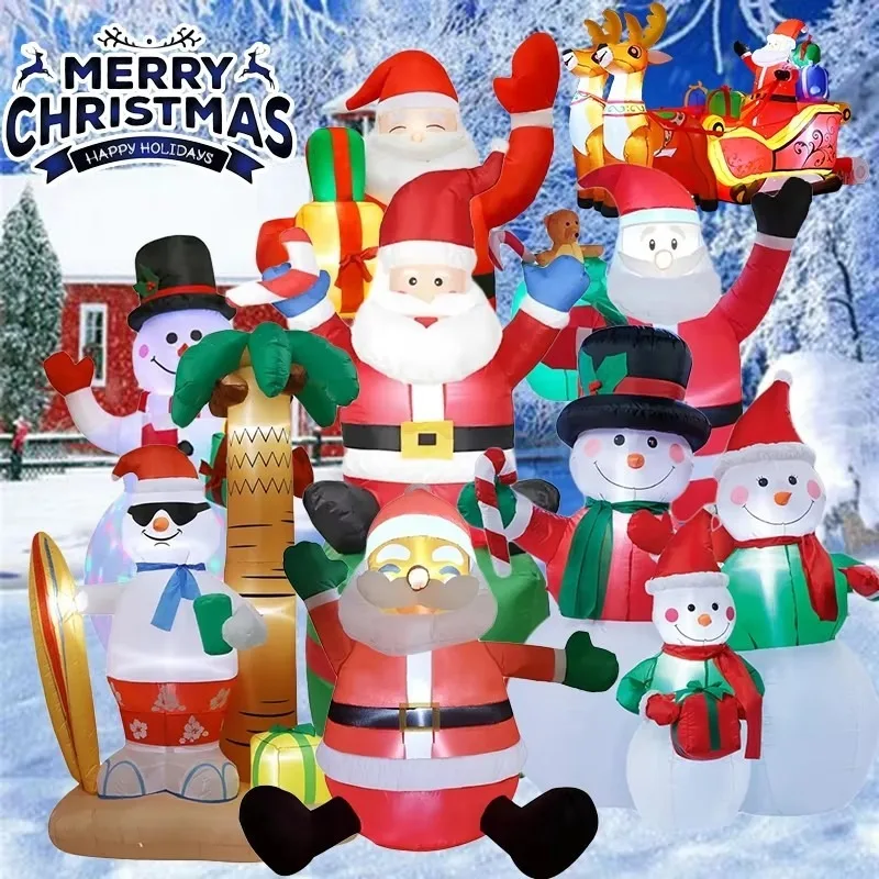 Christmas Decorations Inflatable Model Built-in LED Lights Inflated Toys Ornament Xmas Party New Year Garden Yard Outdoor Decor