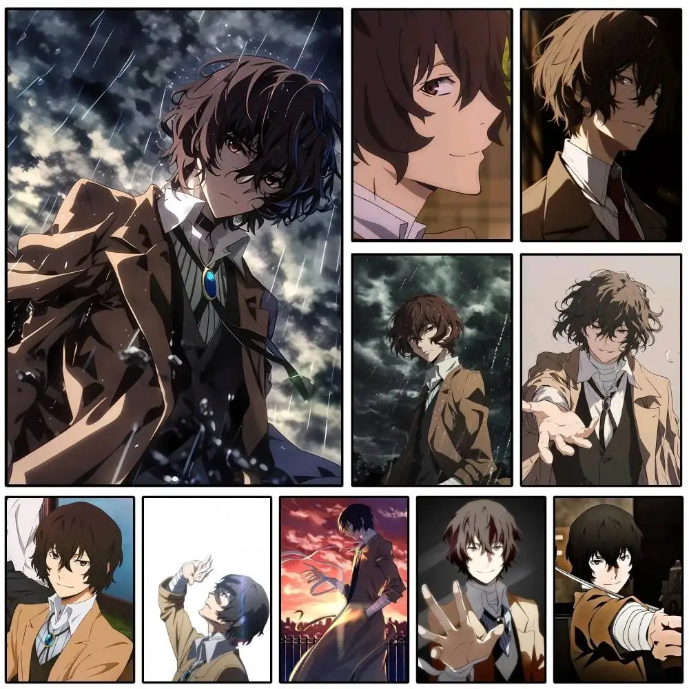 1PC 1PC B-bungo S-stray Dogs dazai osamu Poster Self-adhesive Art Waterproof Paper Sticker Coffee House Bar Room Wall Decor