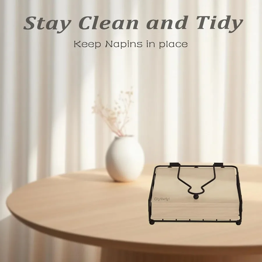 حامل مناديل لحوامل مناديل ورقية مربعة الشكل مع ذراع مرجح أنيق مسطح ريفي معدني حامل مناديل حديث للمطبخ