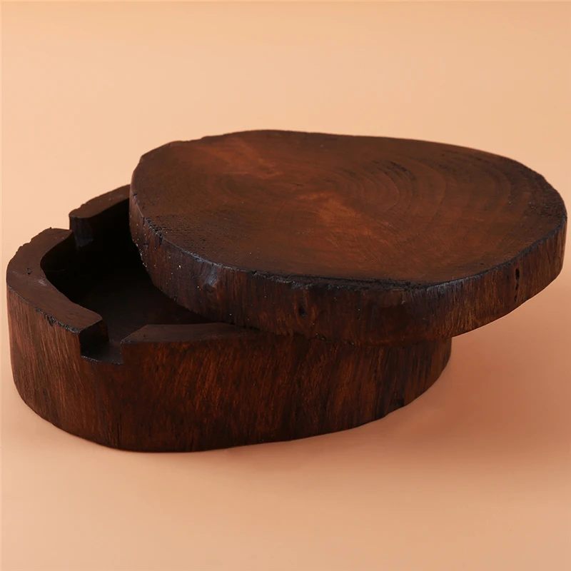 

Creative Wood Handwork Wood Ashtray Ornaments Features Solid Living Room Ashtray Indoor Outdoor Anti-flying Ash Storage Box