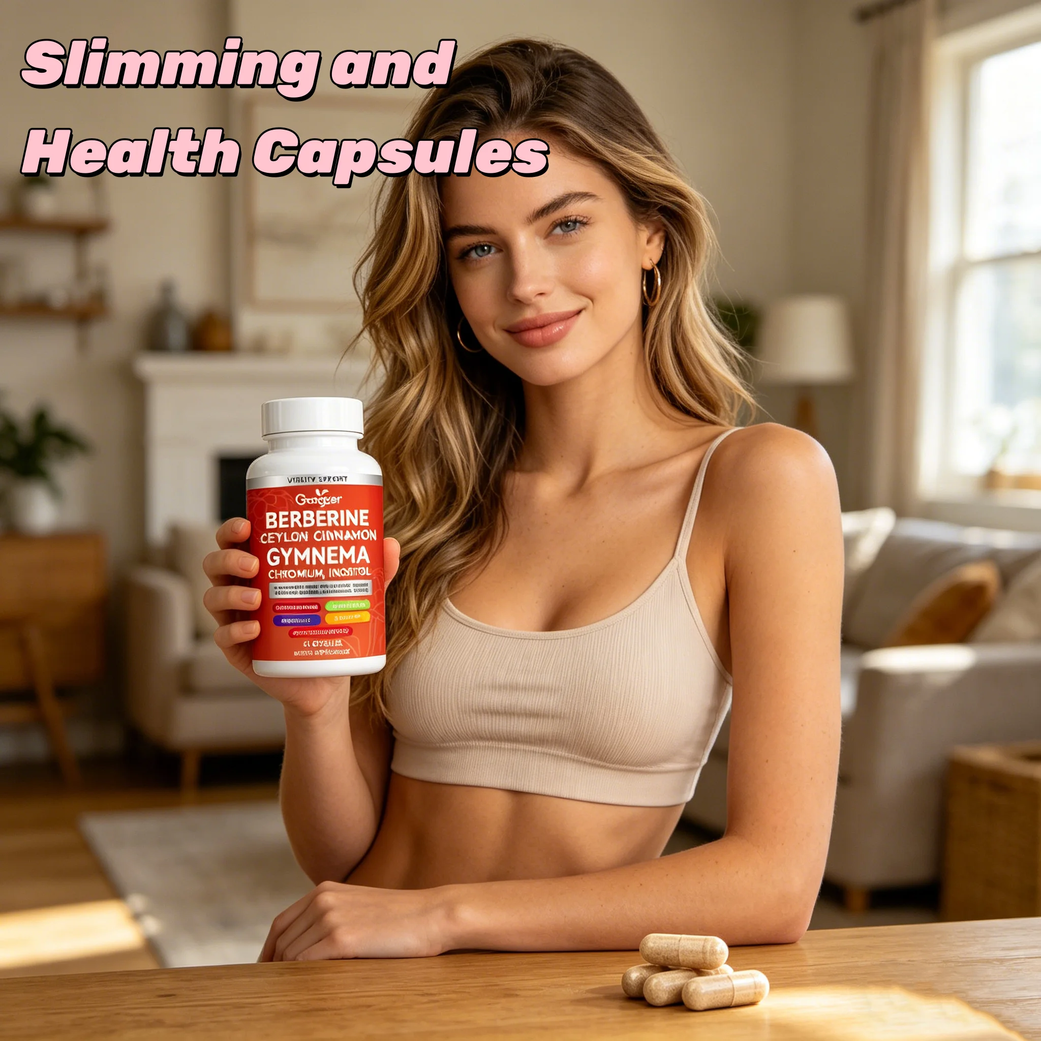 Blood Sugar Control Capsules Organic Cinnamon Chromium Bitter Melon Extract Glucose Stabilizer Supplement for Diabetes Care