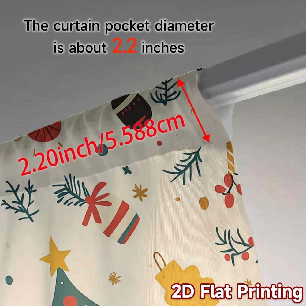 2 قطعة ، ستائر شجرة عيد الميلاد ثلج هدية الشتاء (3) ستائر أنيقة ومعالجة النافذة ستائر غزل متعددة الاستخدامات جميع المعيشة #5