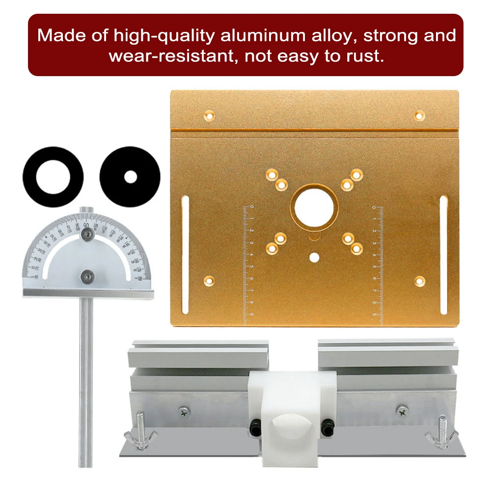 Router Table Insert Plate Aluminum Alloy Wood Milling Flip Board Trimming Machine Engraving Auxiliary Tool Woodworking Benches