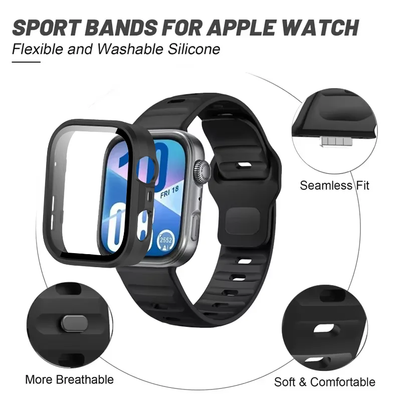Silicone Strap+PC Case for Huawei Watch Fit 4 3 Sports Bracelet Wristband Anti-fall Protective Shell