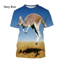 Cute Animal Kangaroo Pattern Tshirt For Men Women 3D Printing Casual Short Sleeve Funny Tee Tops Mens Oversized T Shirts