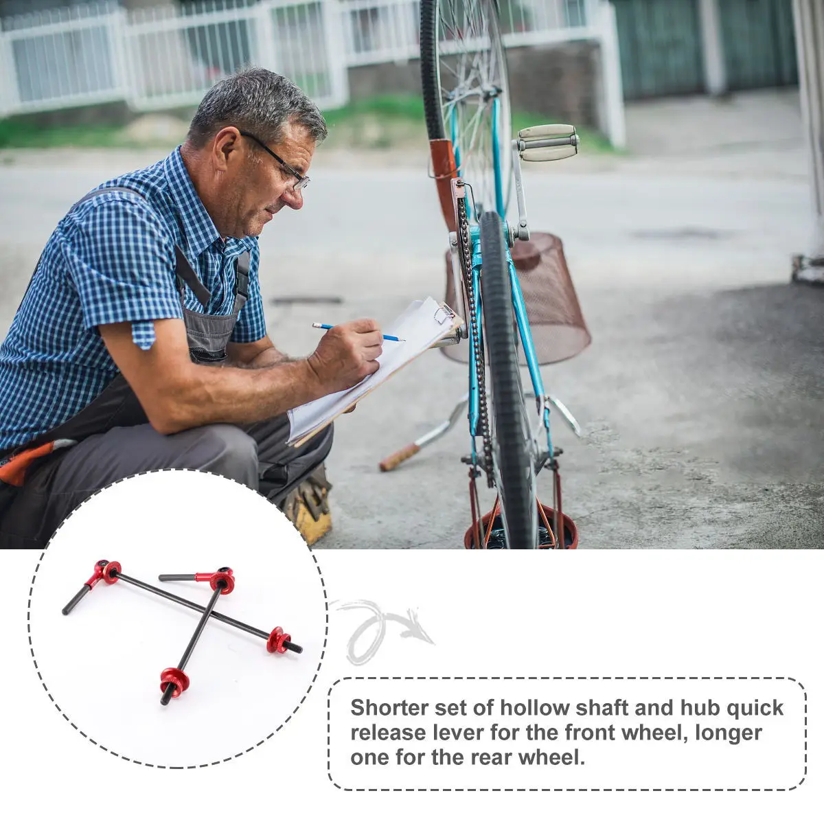 Fahrrad-Schnellspanner, Stahlmaterial, Reparaturnabe für Mountainbike, Rennrad, Schnellspanner, schnelles Demontage-Set, leicht
