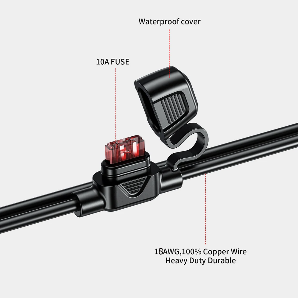 12-24V Ring Terminal Quick Release SAE Cable 2FT 6FT 18AWG O Connector Battery Charger Extension Wire Waterproof Moisture-proof