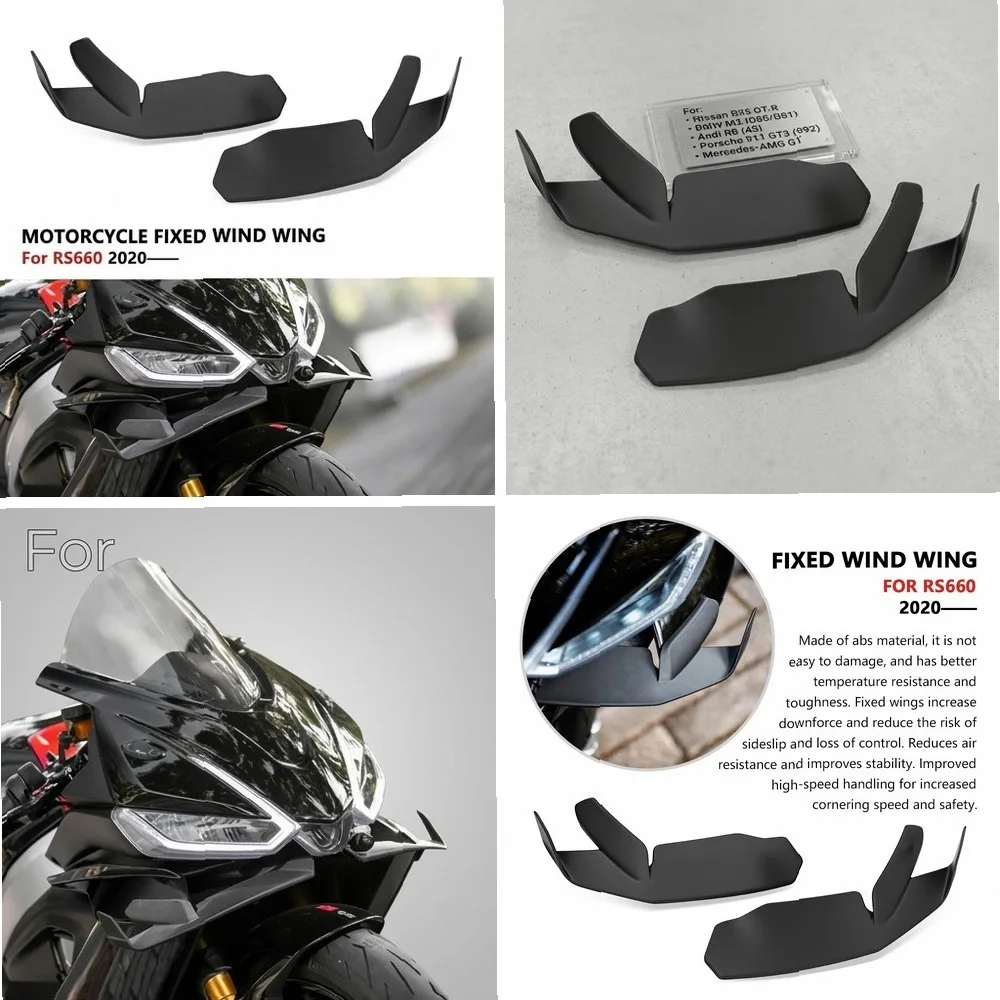 

For RS660 2020-2024 Motorcycle Front Spoiler Winglets, Aerodynamic Wing Downforce Deflector Accessories