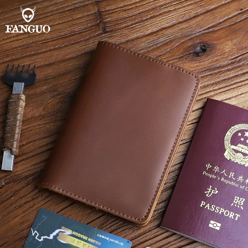 Solid Color Passport Cover Genuine Leather Covers for Passports Travel Wallet Cute Passport Holder Protector