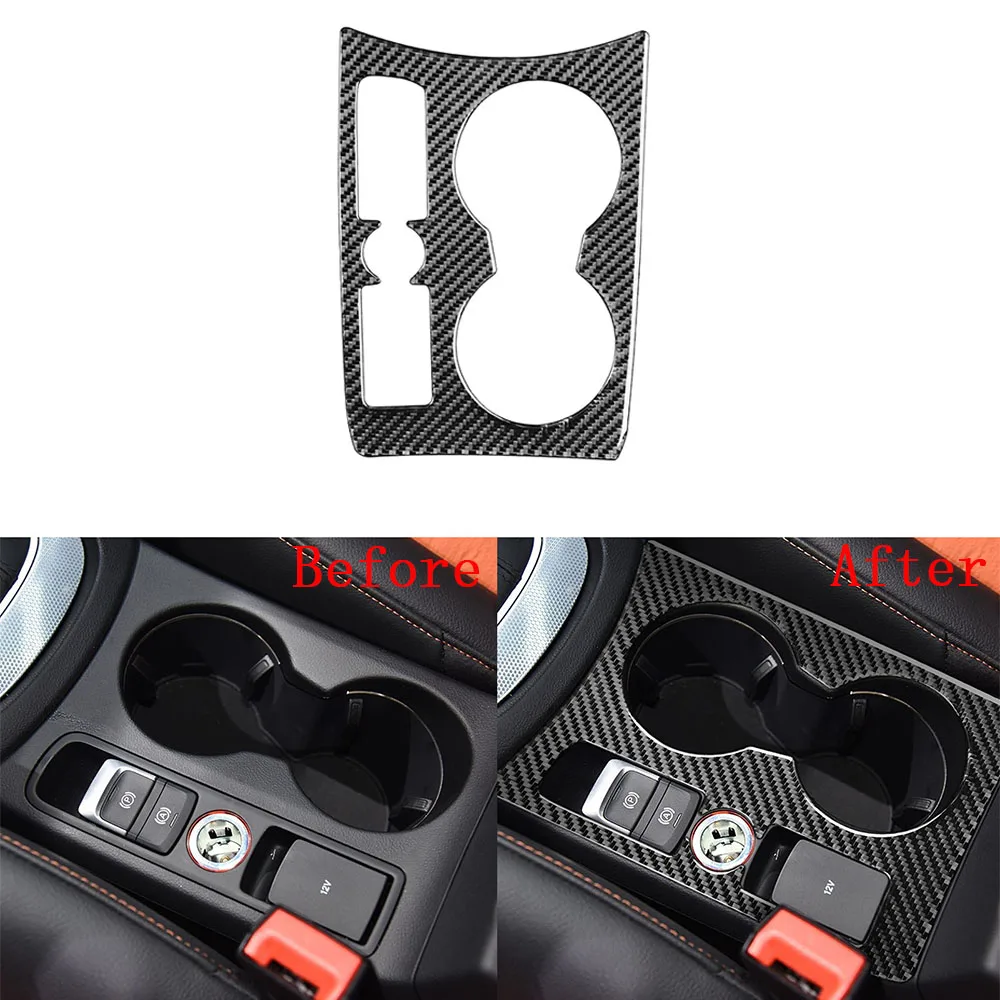 For Audi Q3 2013-2018 Gear Shift Water Cup Holder Panel Cover Trim Sticker Decal Auto Carbon Fiber Interior Accessoire Voiture