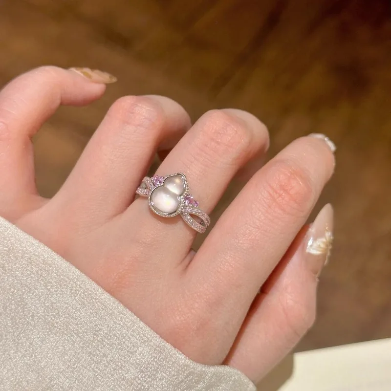 جديد الأزياء الصينية الخفيفة الفاخرة كامل الماس القرع حلقة مفتوحة شخصية المرأة بسيطة حلوة ذات قيمة عالية الشعور الراقية #3