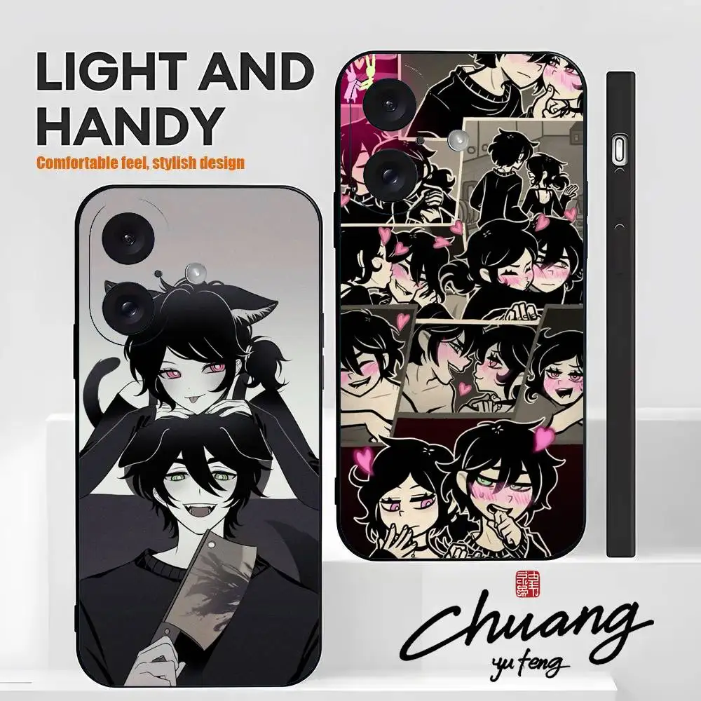 Чехол для телефона C-Coffin Of Andy And L-Leyley Стильный черный матовый чехол из ТПУ для 11-16 лет. Противоскользящий и износостойкий