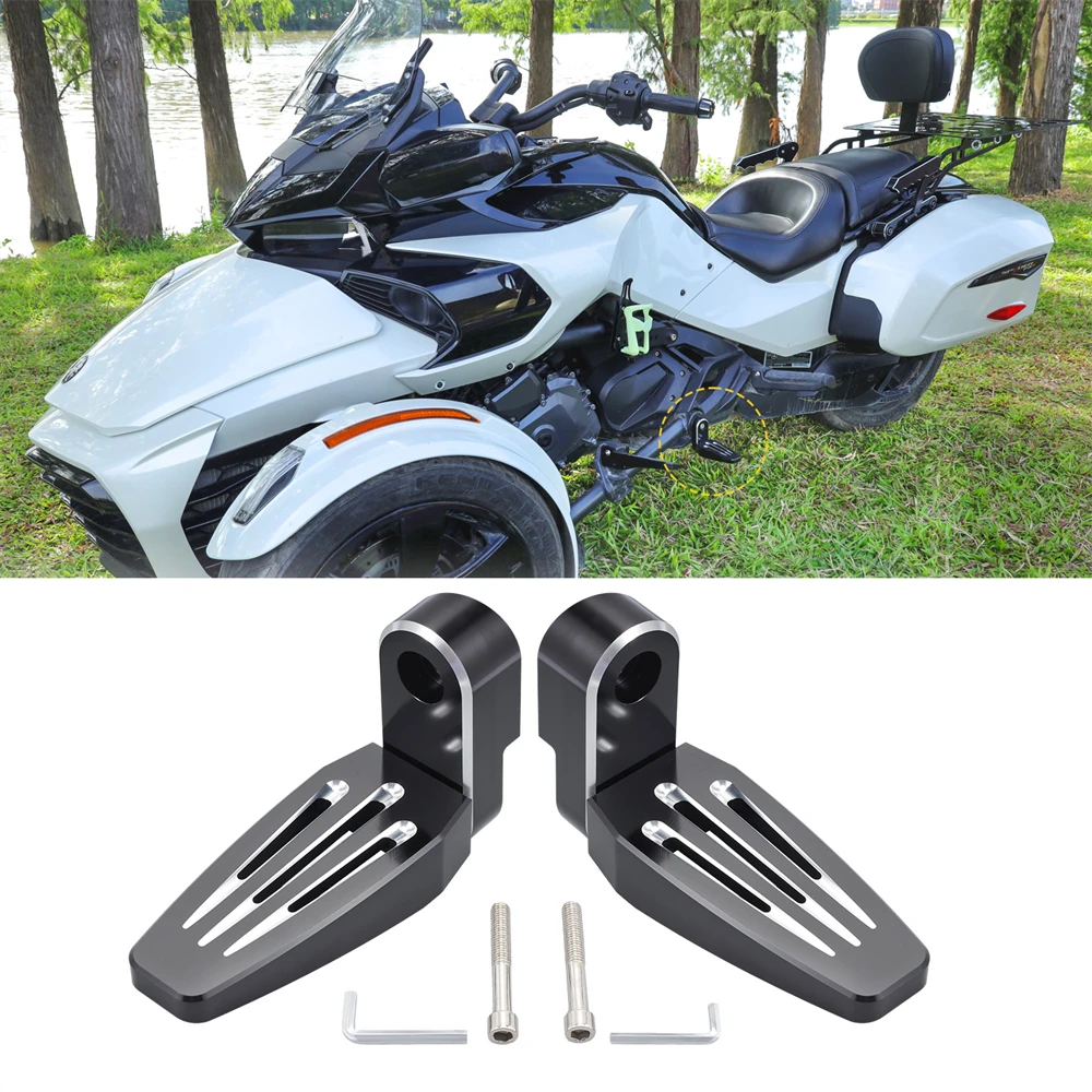 360° Adjustable Third Footpeg 3rd Peg Foot Rest Pegs for Can Am Spyder F3 Limited F3-S F3-T Aluminum Highway Foot Pegs