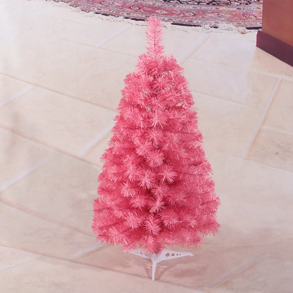 Artificial Christmas Tree Xmas Pine Tree with Metal Christmas Tree Stand Pink Christmas Tree for Holiday Home Office Party