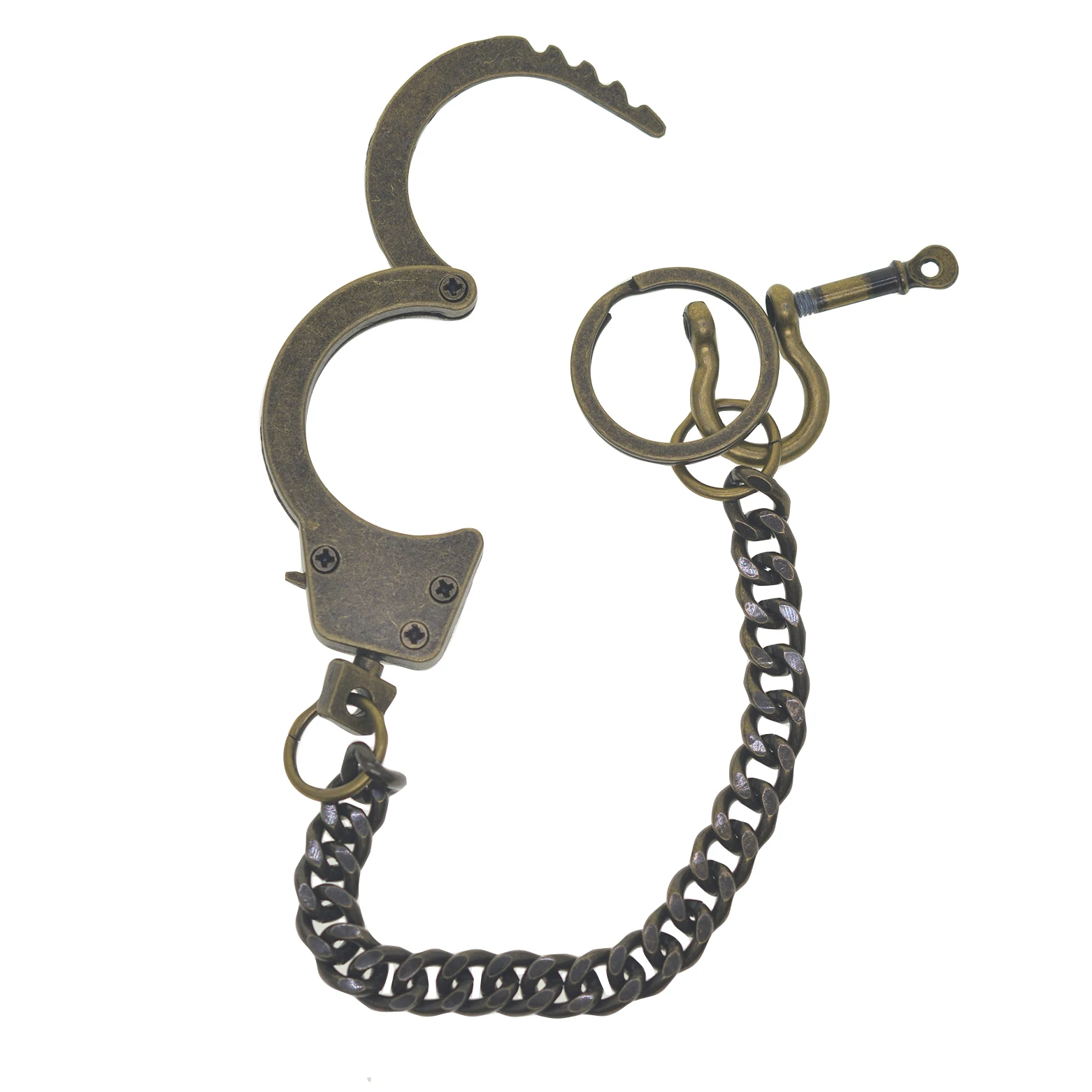 short thumb hand cuff Cuban Miami key chain trouse trucker biker jean chains keyring chunky queer street bronze keychains