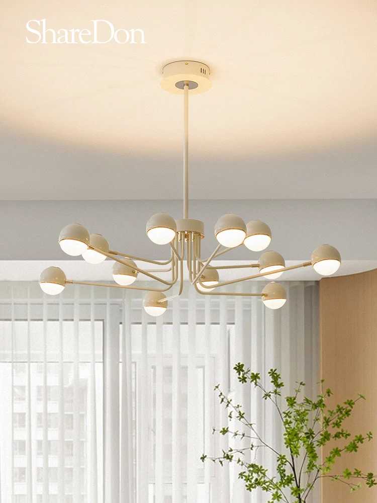 Living room chandelier bedroom modern Bauhaus designer simple cream wind dining room lamp