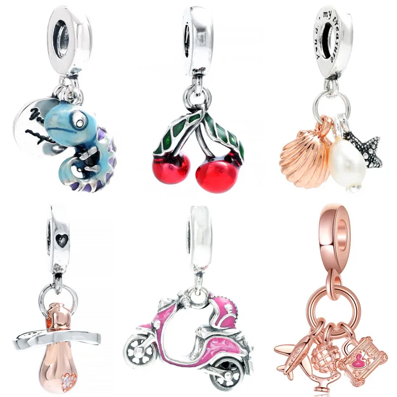 

Самокат вишня Хамелеон детская соска Морская звезда и ракушка кулон Очаровательная подвеска модный браслет DIY ювелирные изделия